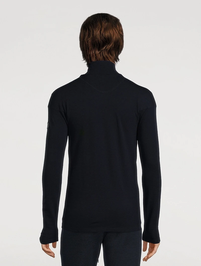 Voss Wool-Blend Colourblock Half-Zip Top