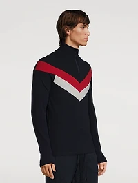 Voss Wool-Blend Colourblock Half-Zip Top