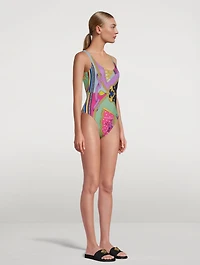 One-Piece Swimsuit I Ventagli Print
