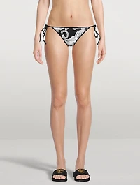 Reversible Bikini Bottom Silver Baroque Print