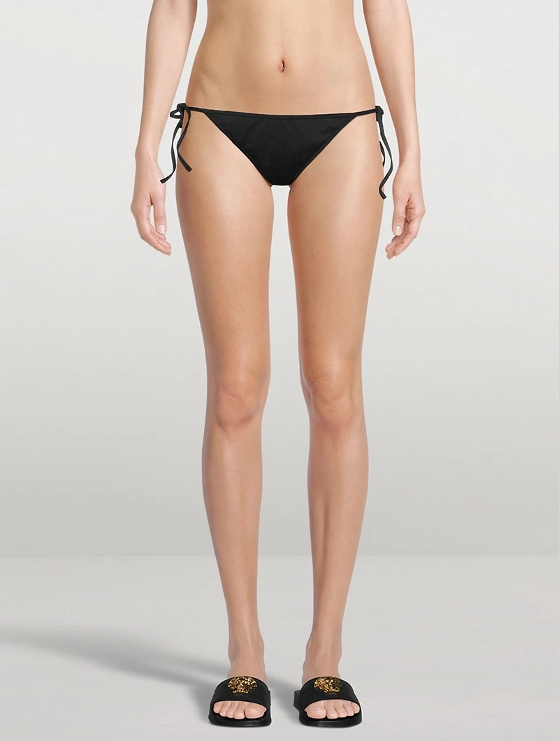 Reversible Bikini Bottom Silver Baroque Print