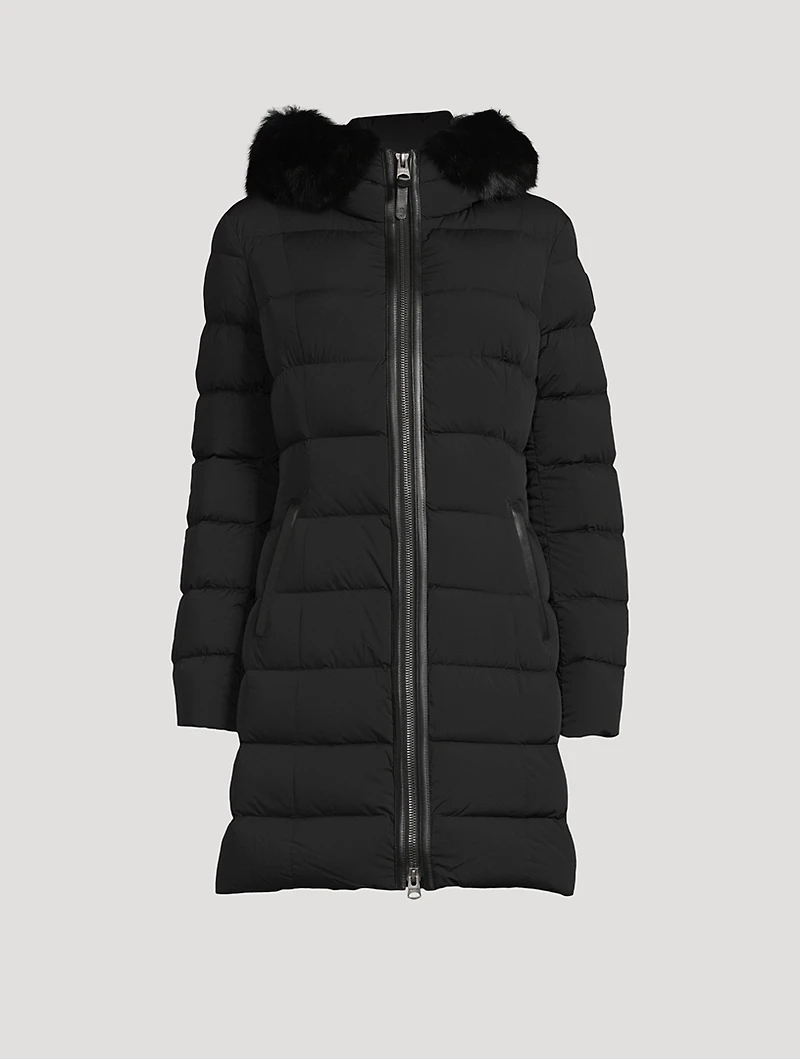 Calla Shearling-Trimmed Down Coat