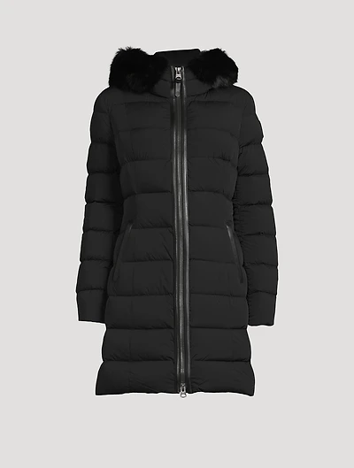 Calla Shearling-Trimmed Down Coat