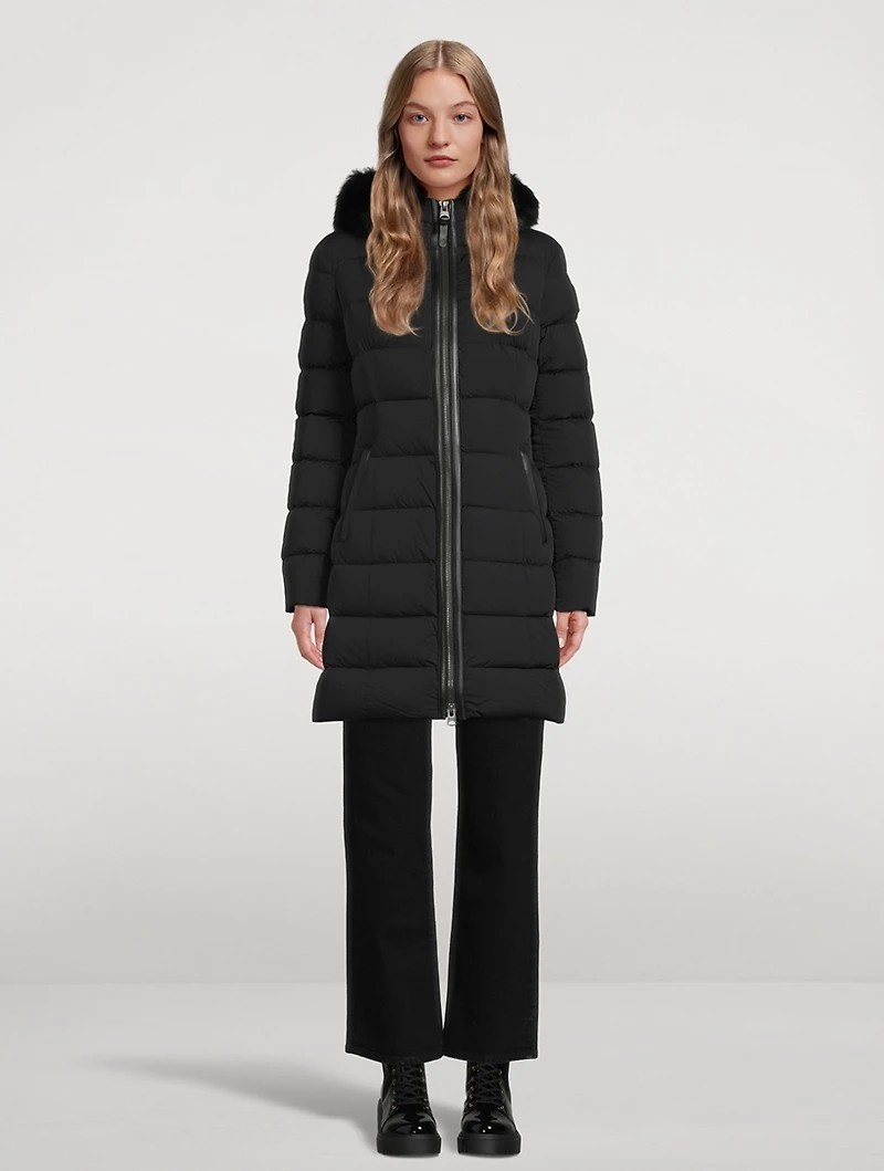 Calla Shearling-Trimmed Down Coat