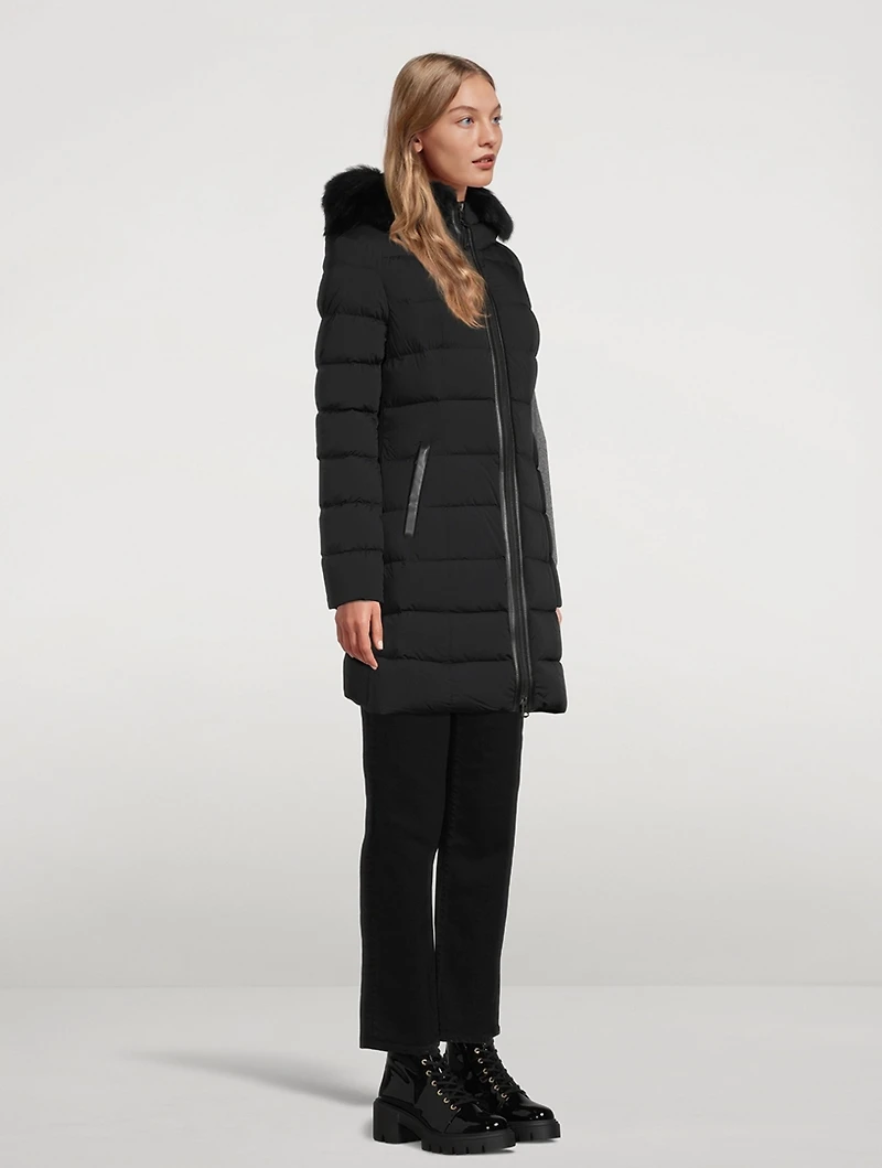 Calla Shearling-Trimmed Down Coat