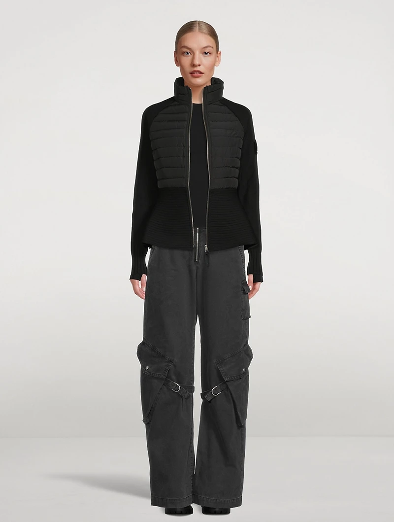 Joy Mixed-Media Peplum Jacket