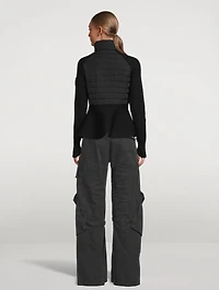 Joy Mixed-Media Peplum Jacket
