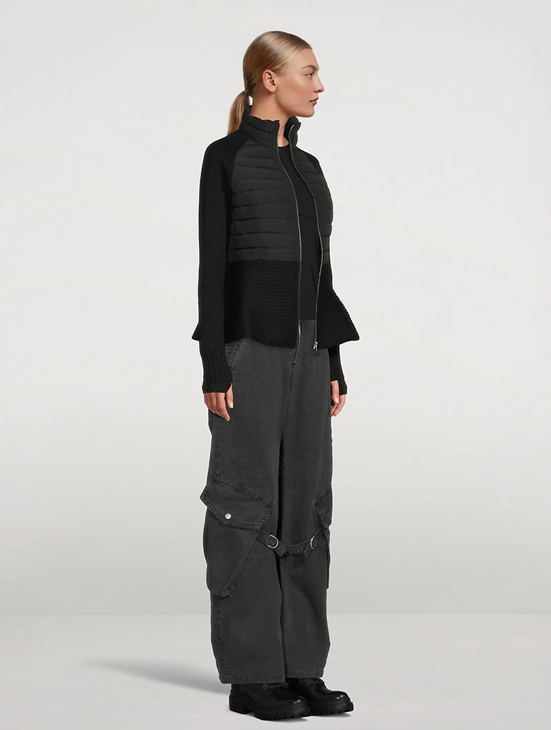 Joy Mixed-Media Peplum Jacket