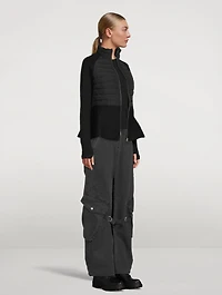Joy Mixed-Media Peplum Jacket