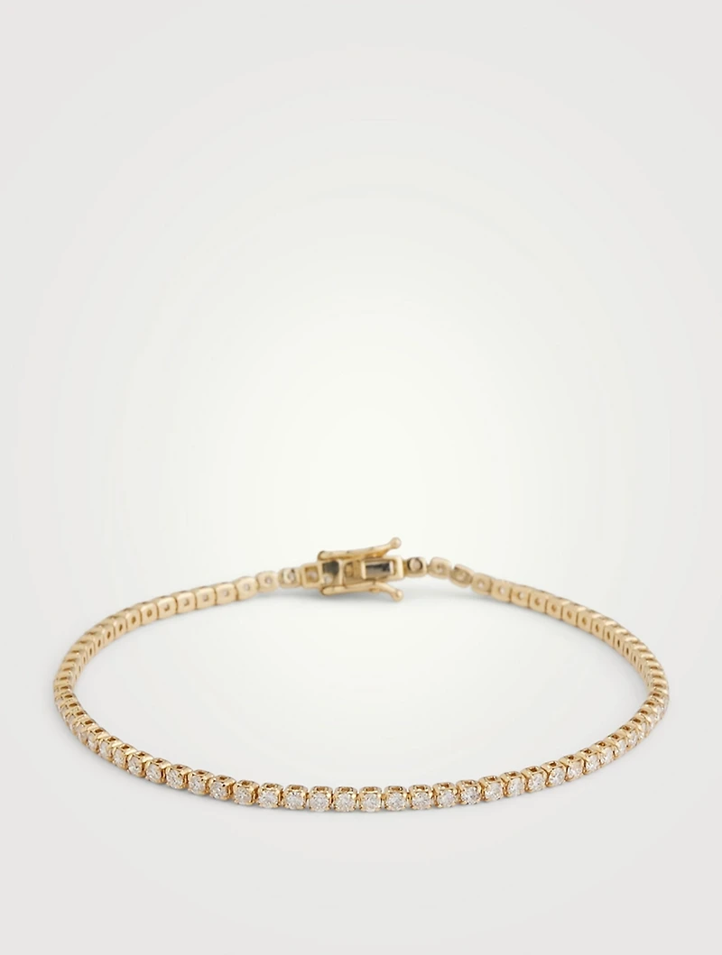 18K Gold Diamond Thread Bracelet