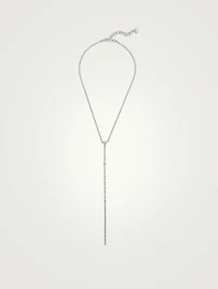 18K Gold Infinity Station Lariat Necklace With Diamonds