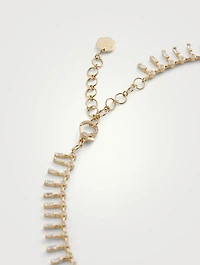 18K Gold Dot Dash Diamond Choker Necklace