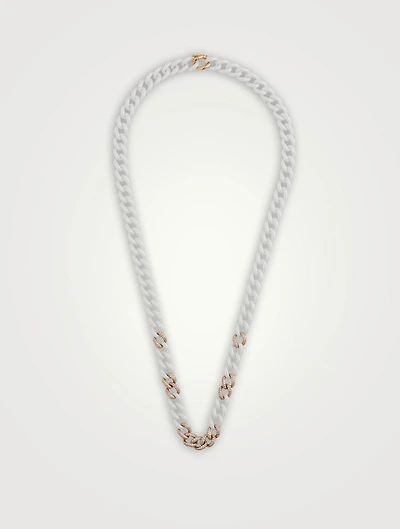 Medium 18K Rose Gold Pavé Link Necklace
