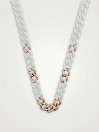 Medium 18K Rose Gold Pavé Link Necklace