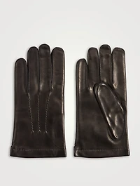 Leather Cashmere-Lined Gloves