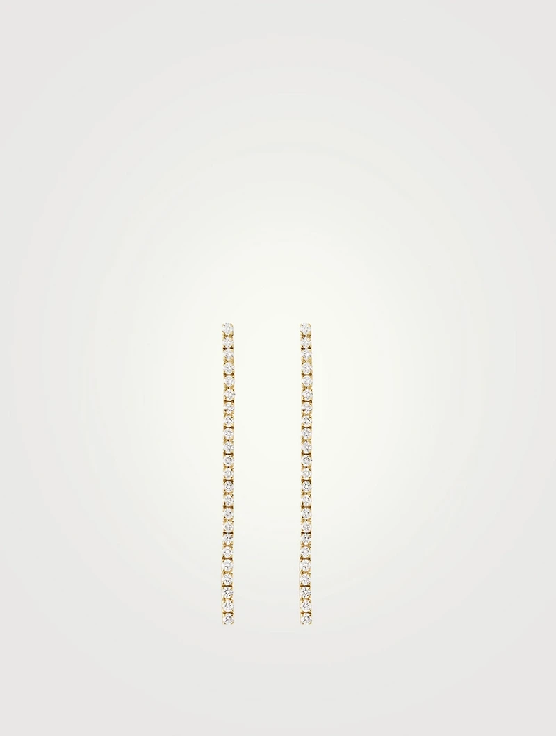 River 18K Gold Drop Earrings With Diamonds