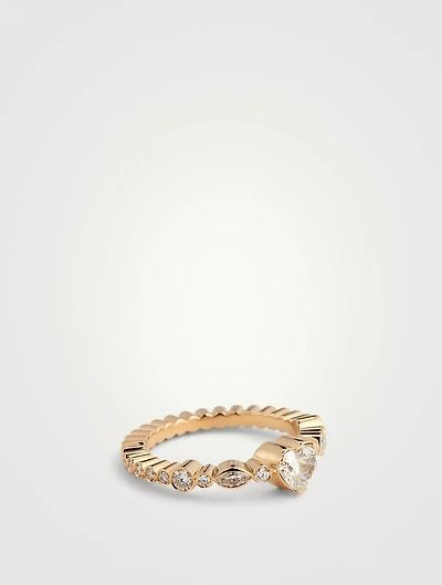 Coeur Ensemble 18K Gold Ring With Diamonds