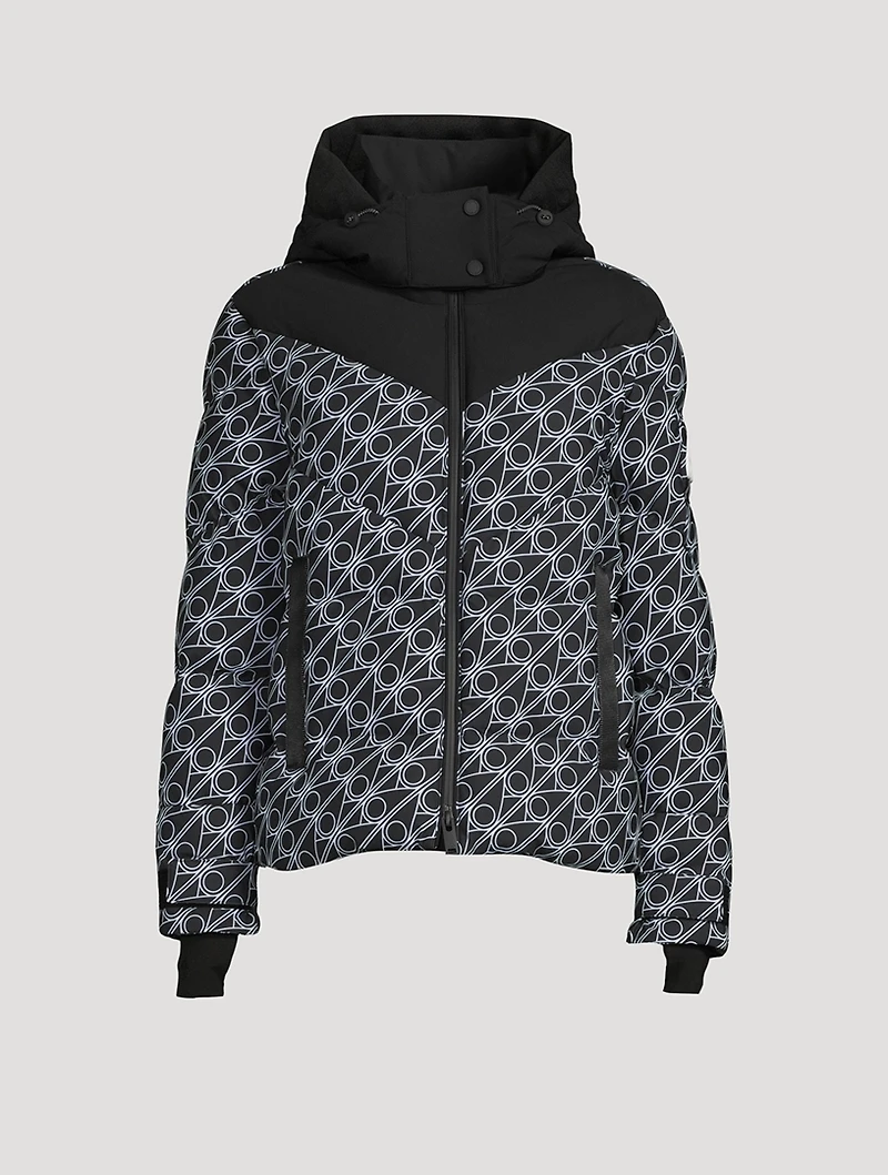 Green Point Down Puffer Jacket Monogram Print