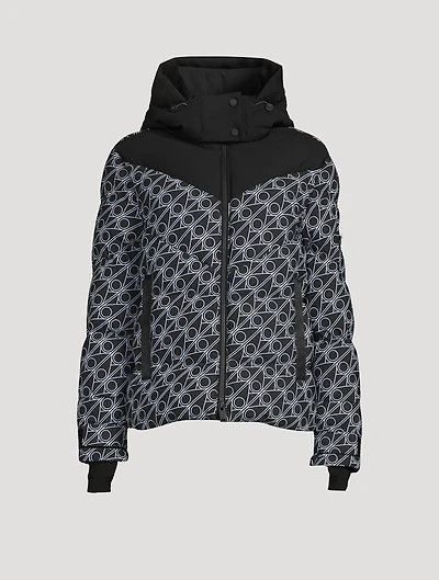 Green Point Down Puffer Jacket Monogram Print