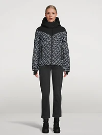 Green Point Down Puffer Jacket Monogram Print