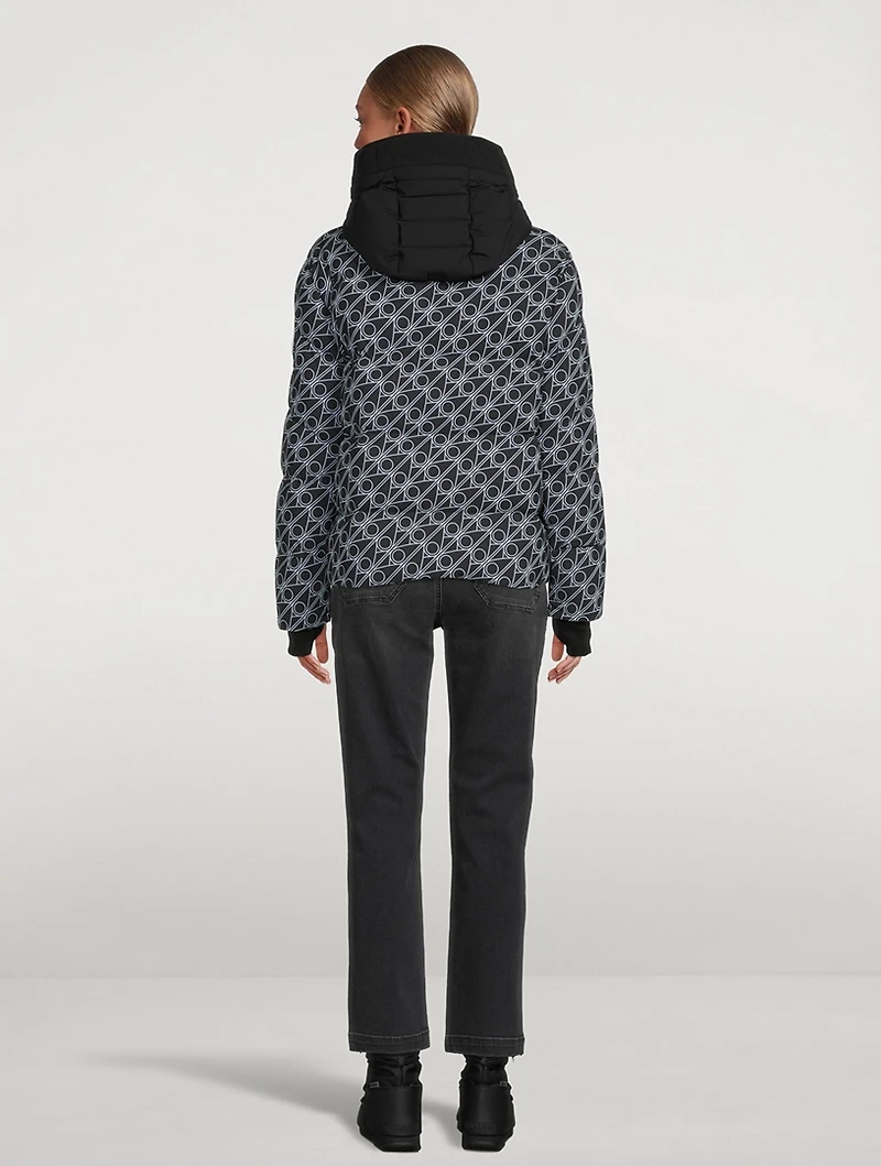 Green Point Down Puffer Jacket Monogram Print