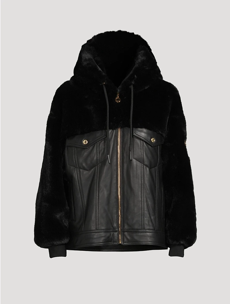 Rockwell Bunny Faux Fur And Leather Jacket