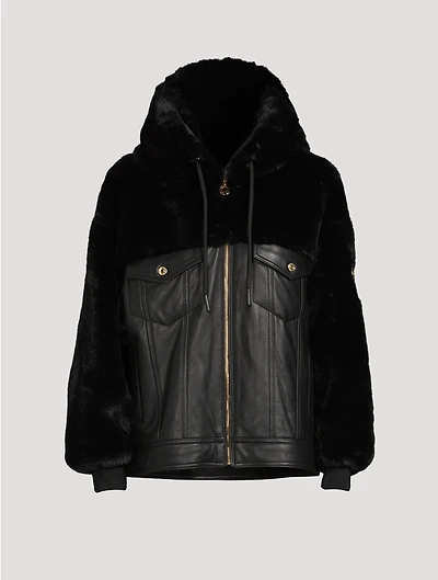 Rockwell Bunny Faux Fur And Leather Jacket