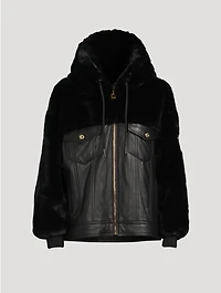 Rockwell Bunny Faux Fur And Leather Jacket