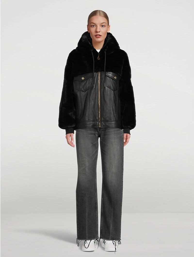 Rockwell Bunny Faux Fur And Leather Jacket