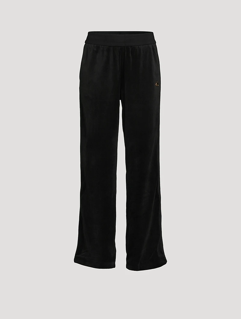 Adelphi Velour Wide-Leg Joggers