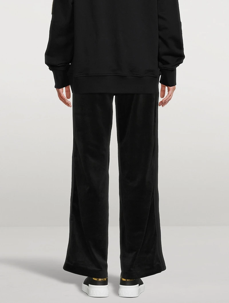 Adelphi Velour Wide-Leg Joggers