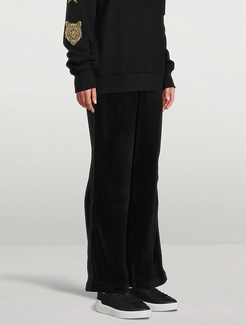 Adelphi Velour Wide-Leg Joggers