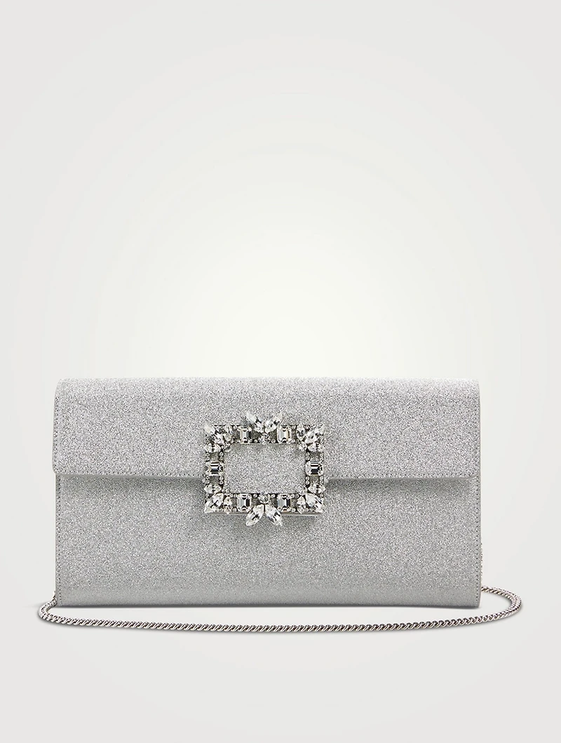 Broche Vivier Strass Buckle Clutch