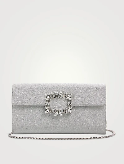 Broche Vivier Strass Buckle Clutch