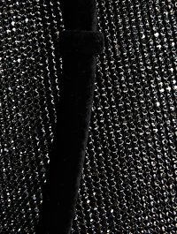 Knot Crystal Mesh Velvet Clutch