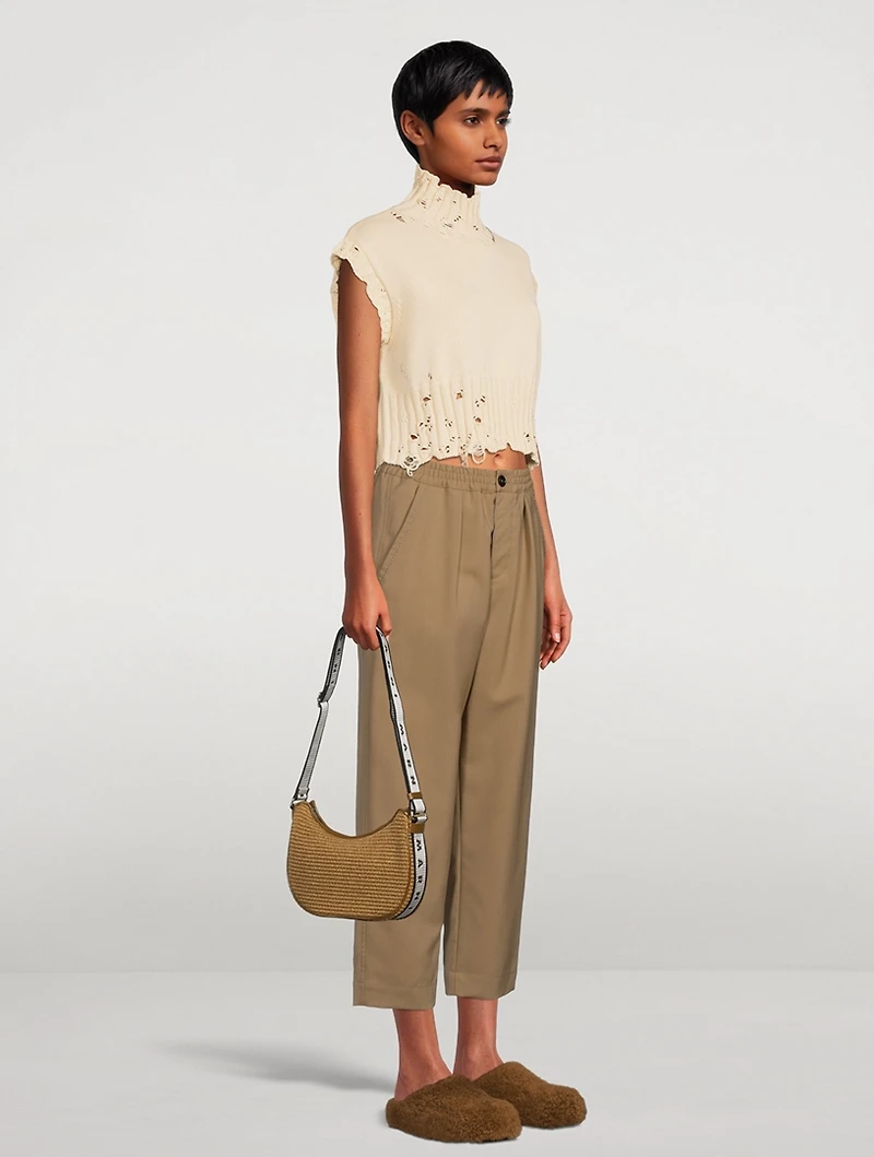 Small Bey Raffia Shoulder Bag