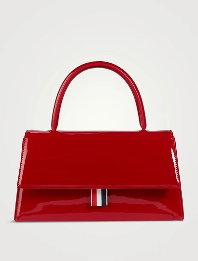 Trapeze Patent Leather Top Handle Bag