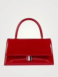 Trapeze Patent Leather Top Handle Bag
