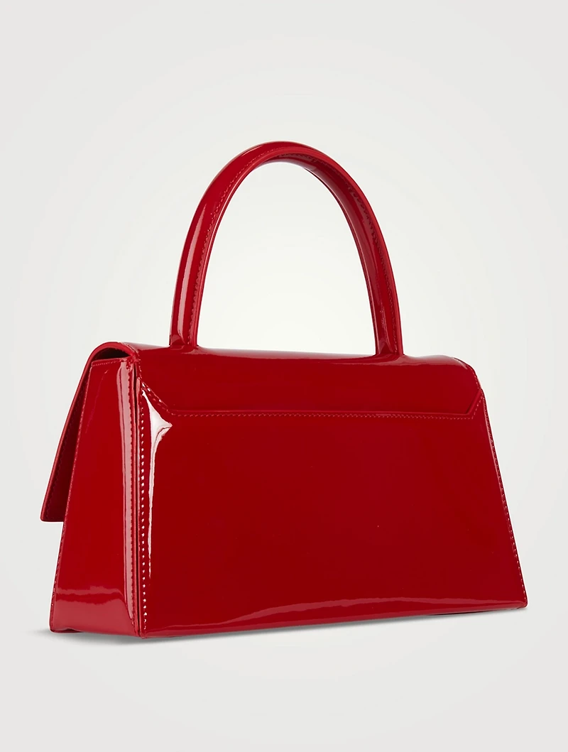 Trapeze Patent Leather Top Handle Bag