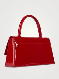 Trapeze Patent Leather Top Handle Bag