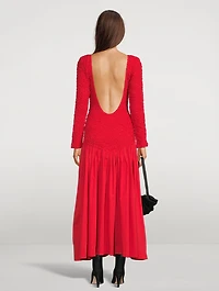 Mereba Drop-Waist Long-Sleeve Maxi Dress