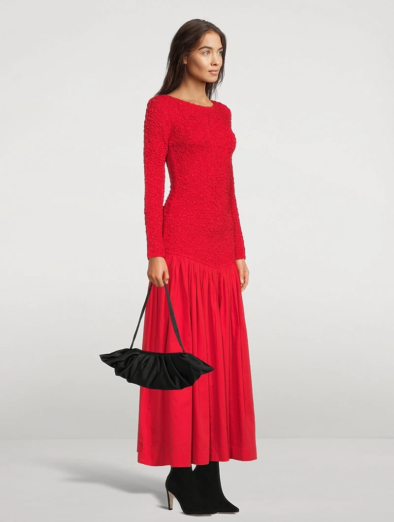 Mereba Drop-Waist Long-Sleeve Maxi Dress