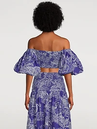 Pier Cropped Bandeau Top Emonia Print