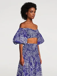 Pier Cropped Bandeau Top Emonia Print