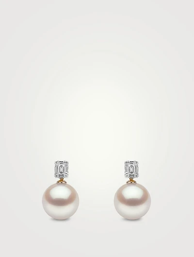 Starlight 18K Gold South Sea Pearl Earrings With Diamonds