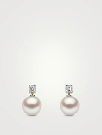 Starlight 18K Gold South Sea Pearl Earrings With Diamonds