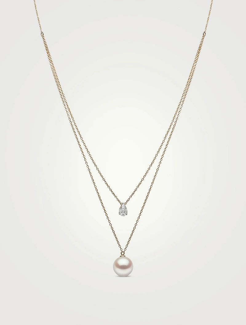 Starlight 18K Gold South Sea Pearl Layered Necklace With Diamonds
