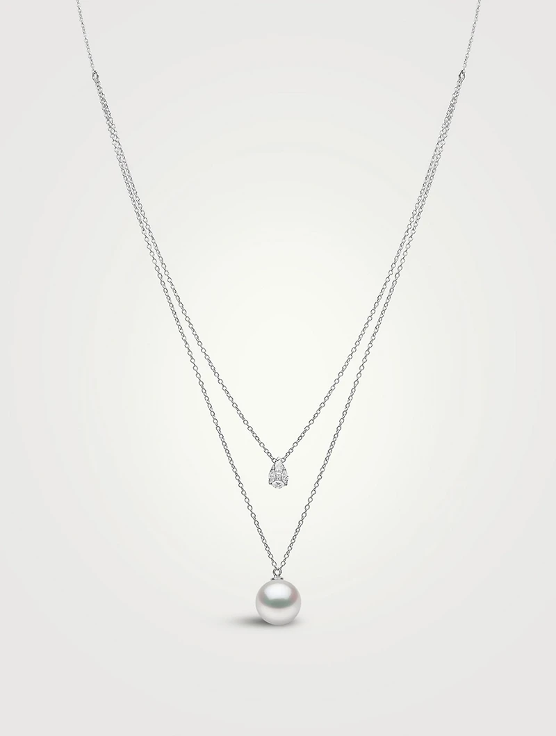 Starlight 18K Gold South Sea Pearl Layered Necklace With Diamonds