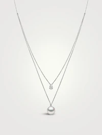 Starlight 18K Gold South Sea Pearl Layered Necklace With Diamonds