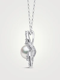 Petal 18K Gold Akoya Pearl Necklace With Diamonds